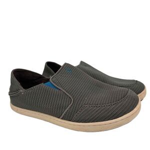 Olukai Gray Youth Boys Nohea Mesh Upper Slip-On Casual Shoes Size US 3